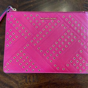 Pink leather Michael Kors clutch